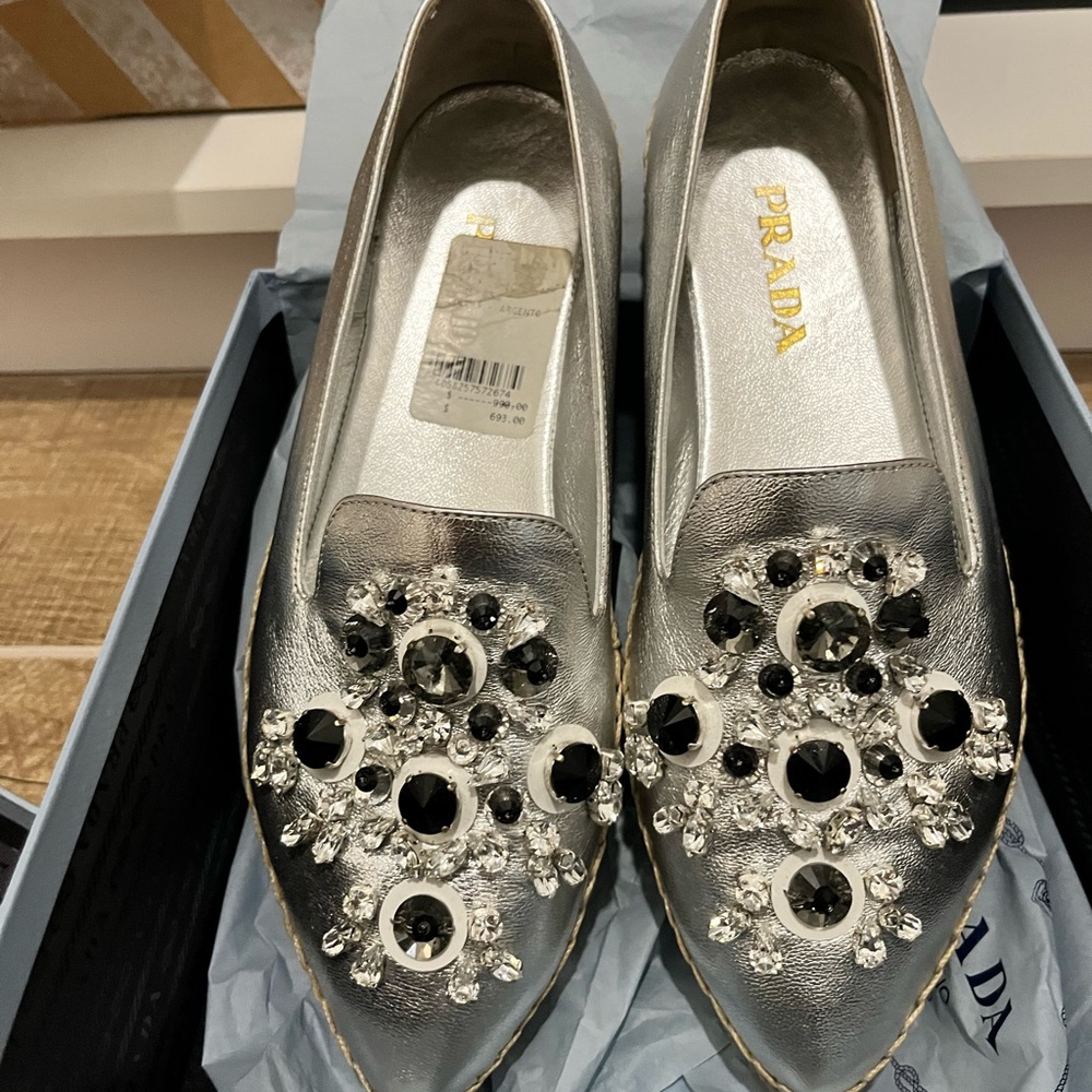 Prada rhinestone espadrilles